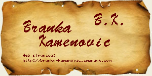 Branka Kamenović vizit kartica